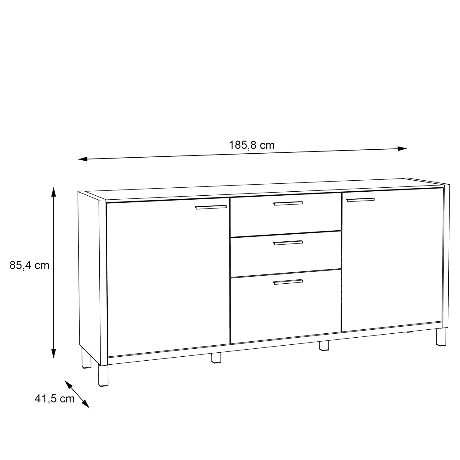 Norrwood Sideboard Boyd I - Weiß / Eiche Dekor 6 Norrwood Sideboard Boyd I - Weiß / Eiche Dekor – Bild 6