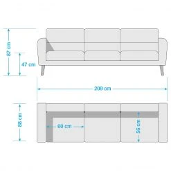 Norrwood Sofa Lucinda I (3-Sitzer) - Webstoff - Webstoff Hanabi: Rot - Beige -Wohnzimmermöbel boutique en ligne 1000270309 210611 10095000549 SKETCH DETAILS P000000001000270309 sketch