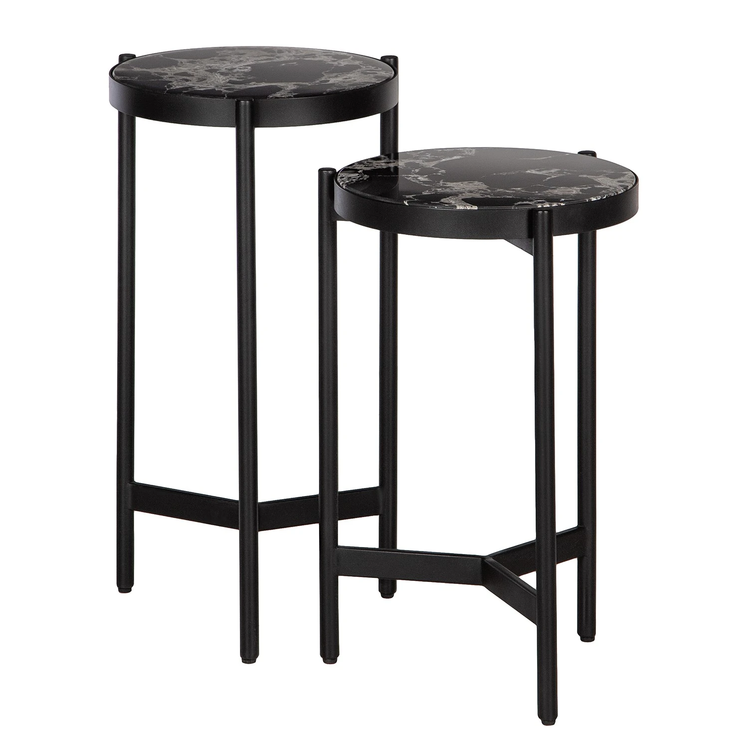 Studio Copenhagen Beistelltisch Abee I (2er-Set) - Marmor Schwarz Dekor / Schwarz 1 Studio Copenhagen Beistelltisch Abee I (2er-Set) - Marmor Schwarz Dekor / Schwarz