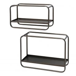 Boltze Wandregal Bruni (2er-Set) - Metall - Braun