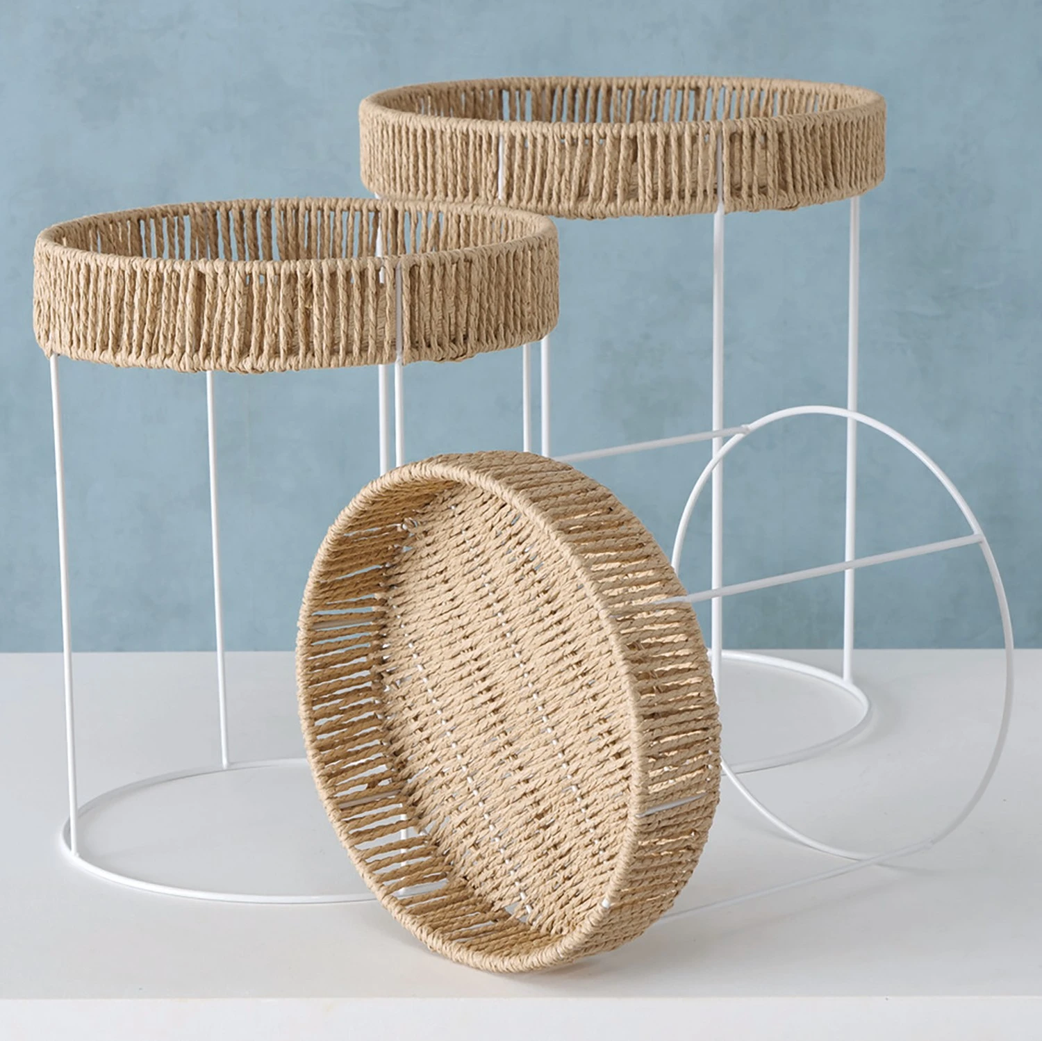 Boltze Beistelltisch Elo (3er-Set) - Beige 2 Boltze Beistelltisch Elo (3er-Set) - Beige – Bild 2