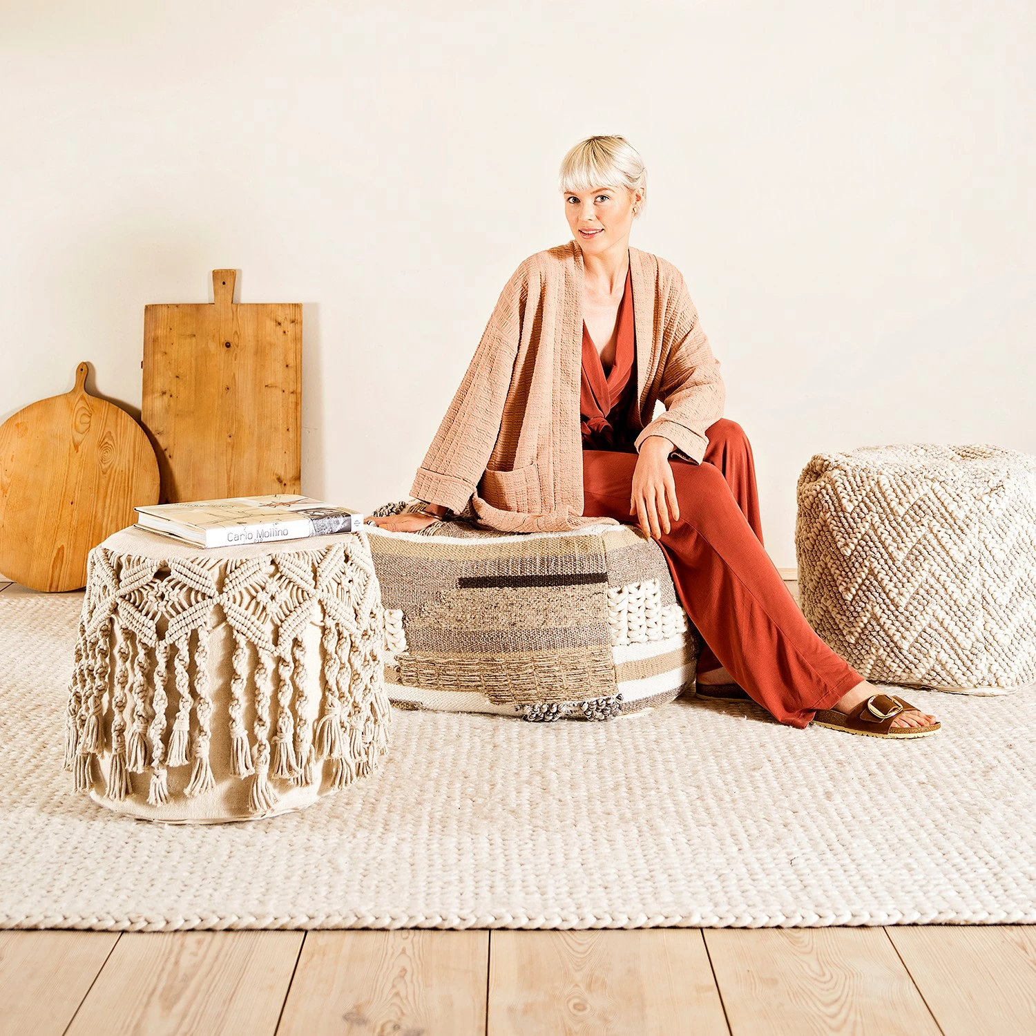 SITTING POINT Pouf DotCom Fiesta - Baumwolle / Polyester - Beige 2 SITTING POINT Pouf DotCom Fiesta - Baumwolle / Polyester - Beige – Bild 2