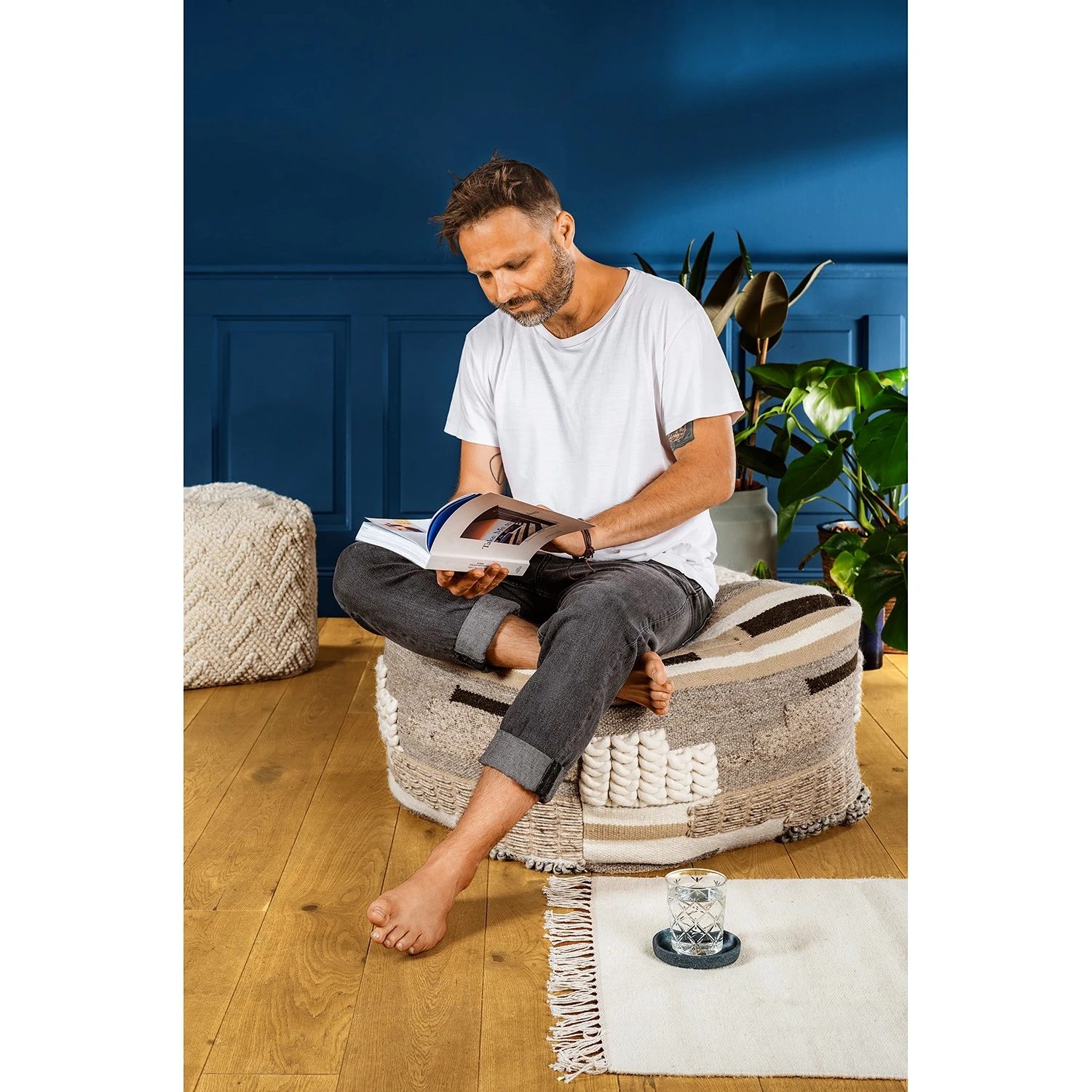 SITTING POINT Pouf Yakka Loft - Wolle / Polyester - Beige 2 SITTING POINT Pouf Yakka Loft - Wolle / Polyester - Beige – Bild 2