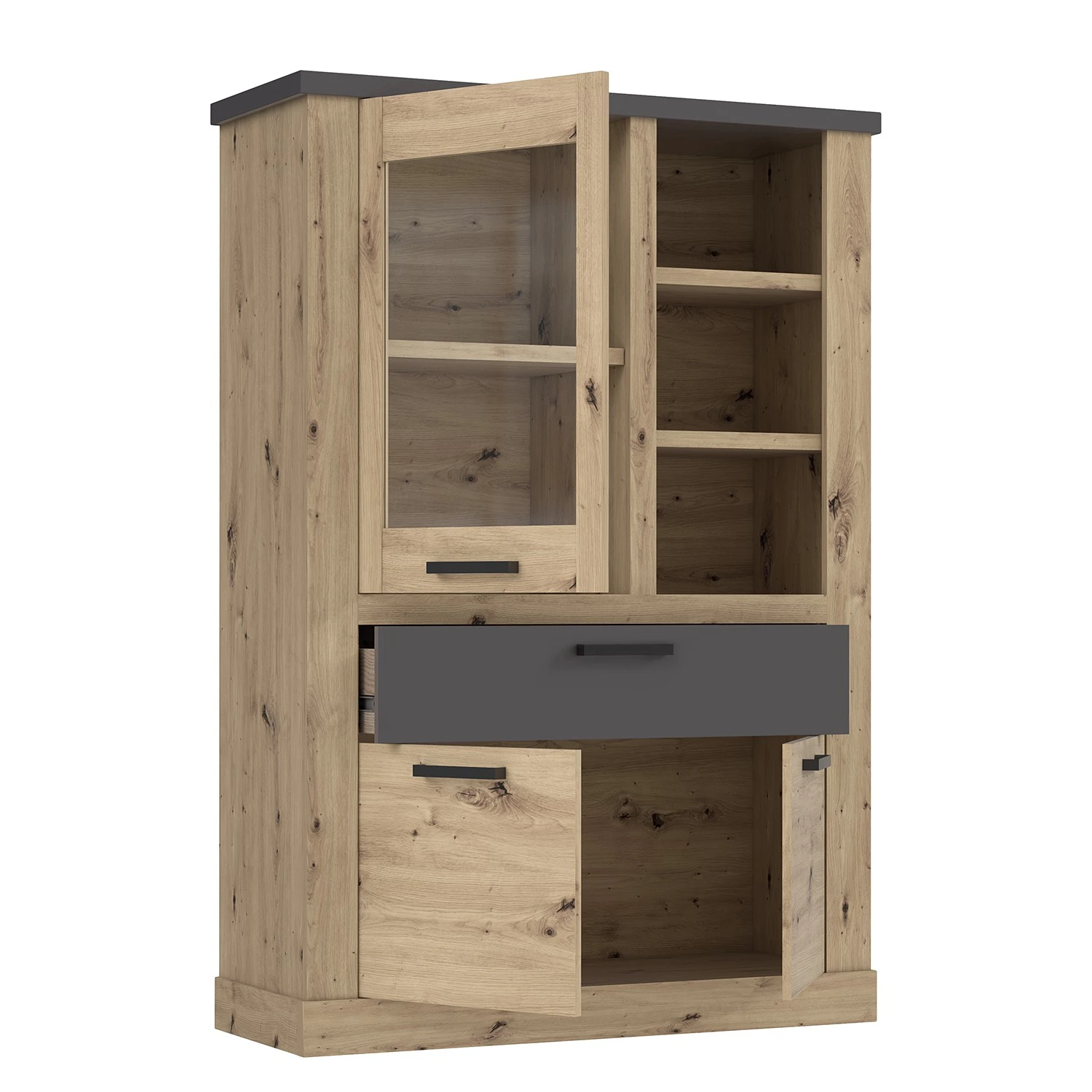 Ridgevalley Highboard Moro II - Eiche Artisan Dekor / Grau 5 Ridgevalley Highboard Moro II - Eiche Artisan Dekor / Grau – Bild 5