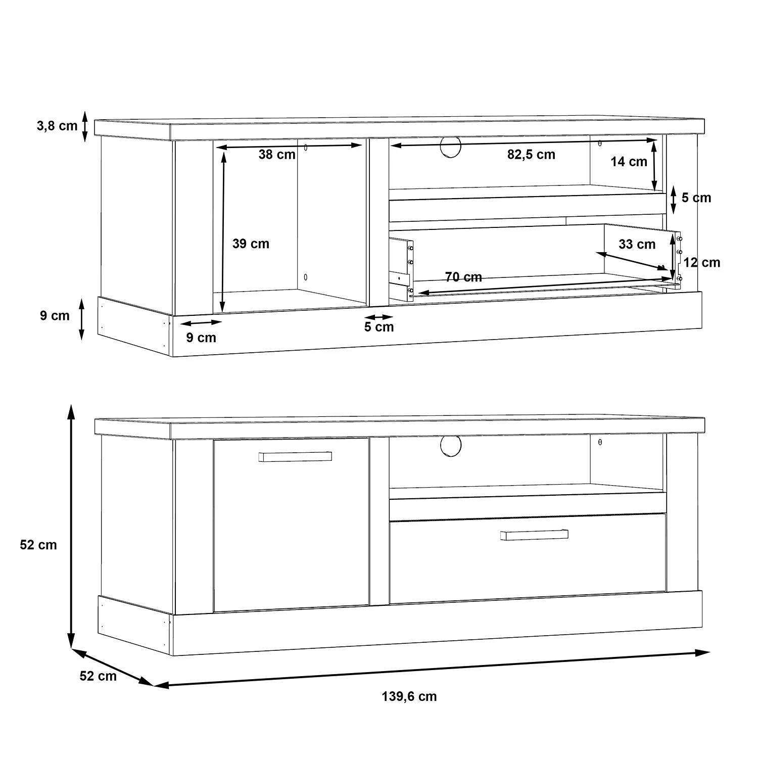 Ridgevalley TV-Lowboard Moro - Eiche Artisan Dekor / Grau 5 Ridgevalley TV-Lowboard Moro - Eiche Artisan Dekor / Grau – Bild 5