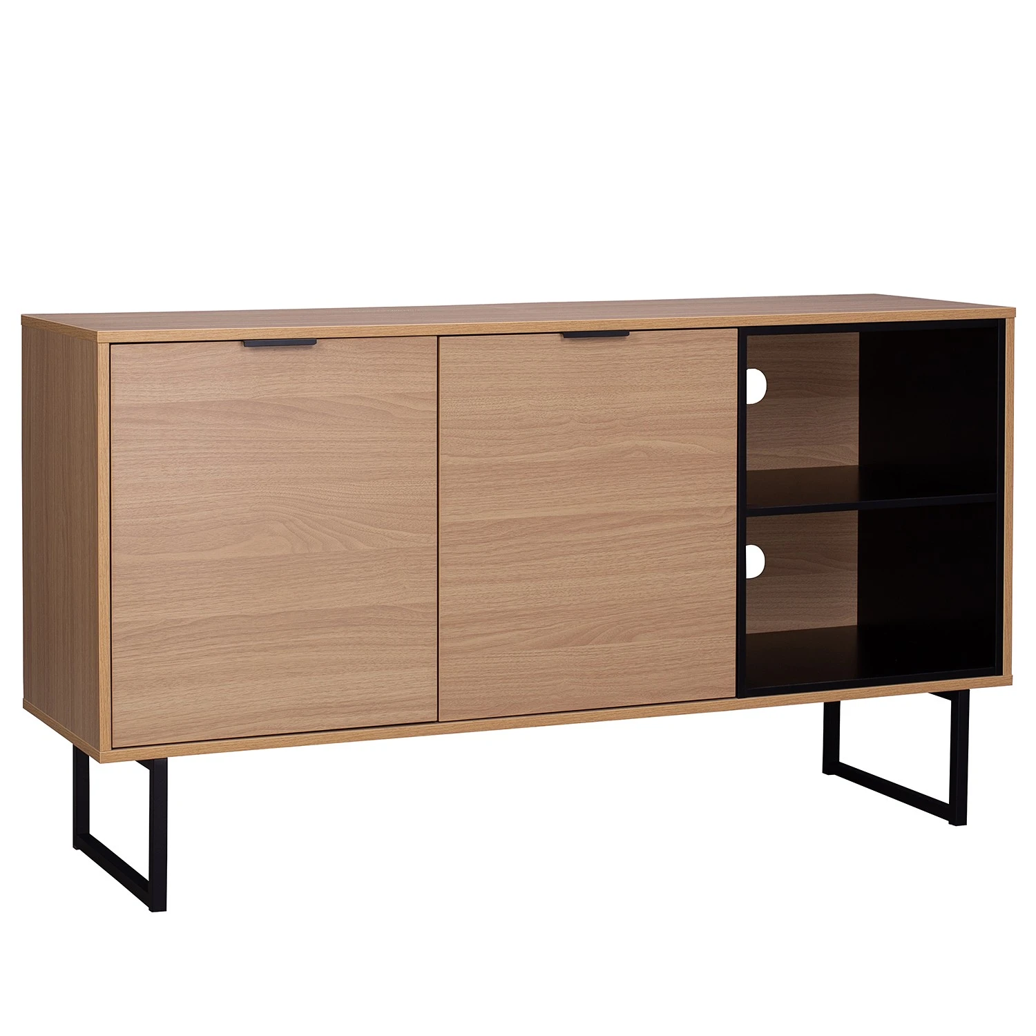 Loftscape Sideboard Borsh - Echtholzfurnier - Eiche / Schwarz 5 Loftscape Sideboard Borsh - Echtholzfurnier - Eiche / Schwarz – Bild 5