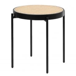 Studio Copenhagen Beistelltisch Cyra - Rattan / Metall - Rattan / Schwarz