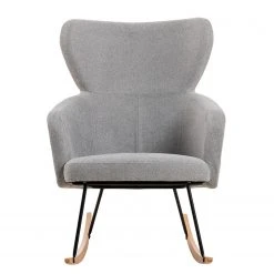 Mørteens Schaukelstuhl Felin - Webstoff / Metall & Buche massiv - Grau / Schwarz & Buche -Wohnzimmermöbel boutique en ligne 1000273480 220420 030 DETAILS P000000001000273480