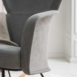 Mørteens Schaukelstuhl Felin - Webstoff / Metall & Buche massiv - Grau / Schwarz & Buche -Wohnzimmermöbel boutique en ligne 1000273480 220912 024 MOOD DETAILS P000000001000273480 mood