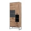 Red Living Vitrinenschrank Meevoo - Eiche Rustikal Dekor / Graphit