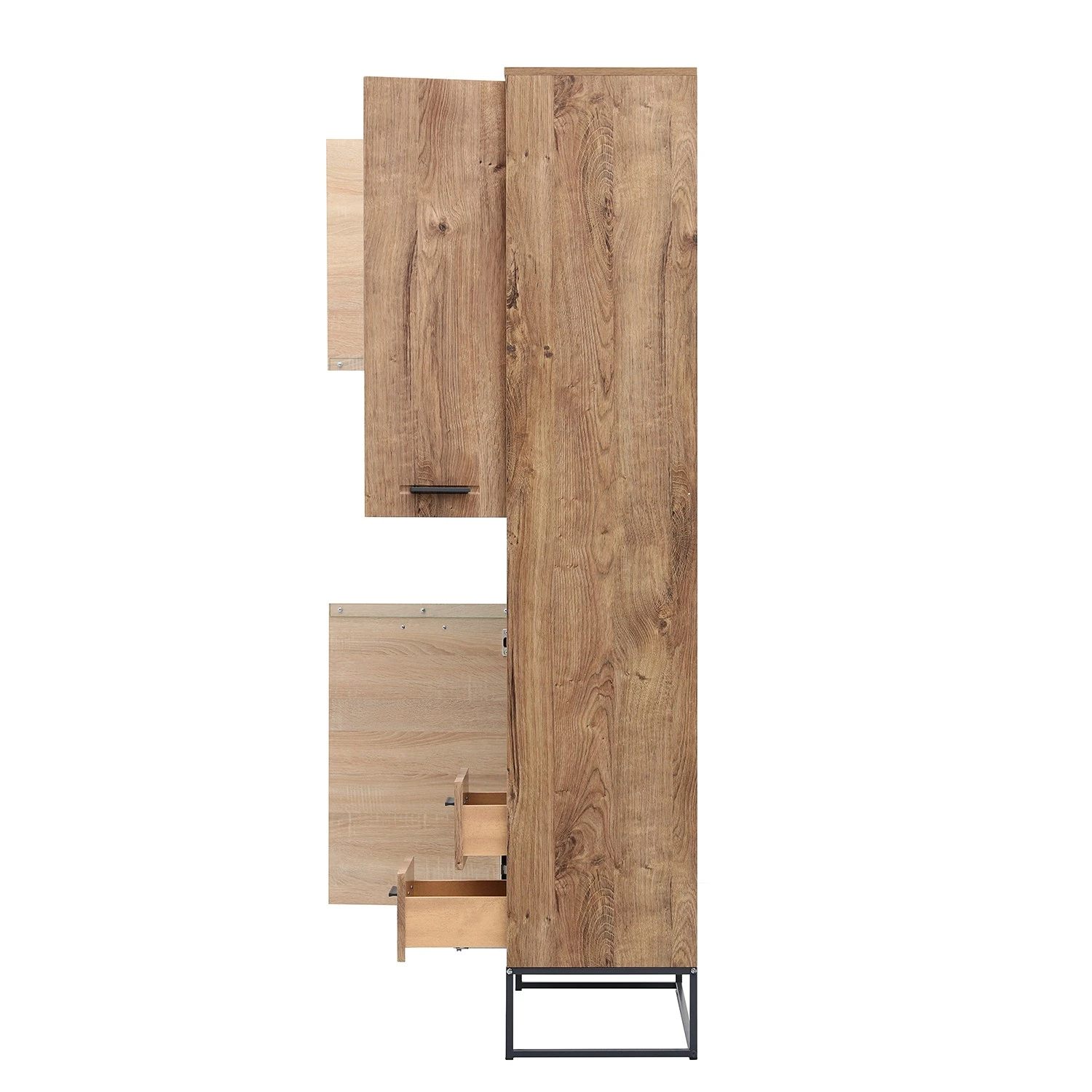 Red Living Vitrinenschrank Meevoo - Eiche Rustikal Dekor / Graphit 6 Red Living Vitrinenschrank Meevoo - Eiche Rustikal Dekor / Graphit – Bild 6