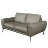 Loftscape Sofa Kerman (2-Sitzer) - Echtleder - Echtleder Nadra: Grau - Schwarz