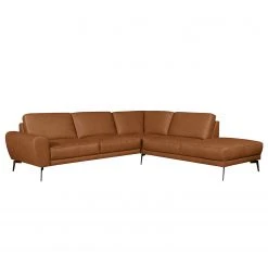 Loftscape Ecksofa Kerman - Echtleder - Echtleder Nadra: Cognac - Ottomane davorstehend rechts - Schwarz -Wohnzimmermöbel boutique en ligne 1000274410 210721 14005100139 DETAILS P000000001000274410