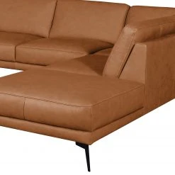 Loftscape Ecksofa Kerman - Echtleder - Echtleder Nadra: Cognac - Ottomane davorstehend rechts - Schwarz -Wohnzimmermöbel boutique en ligne 1000274410 210721 14005400141 DETAILS P000000001000274410