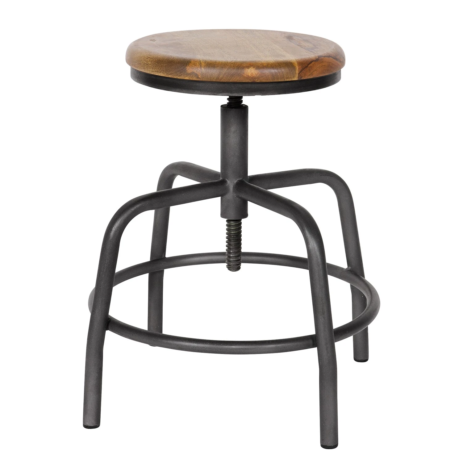 Red Living Sitzhocker Barry - Mango massiv / Metall - Mango / Grau 1 Red Living Sitzhocker Barry - Mango massiv / Metall - Mango / Grau