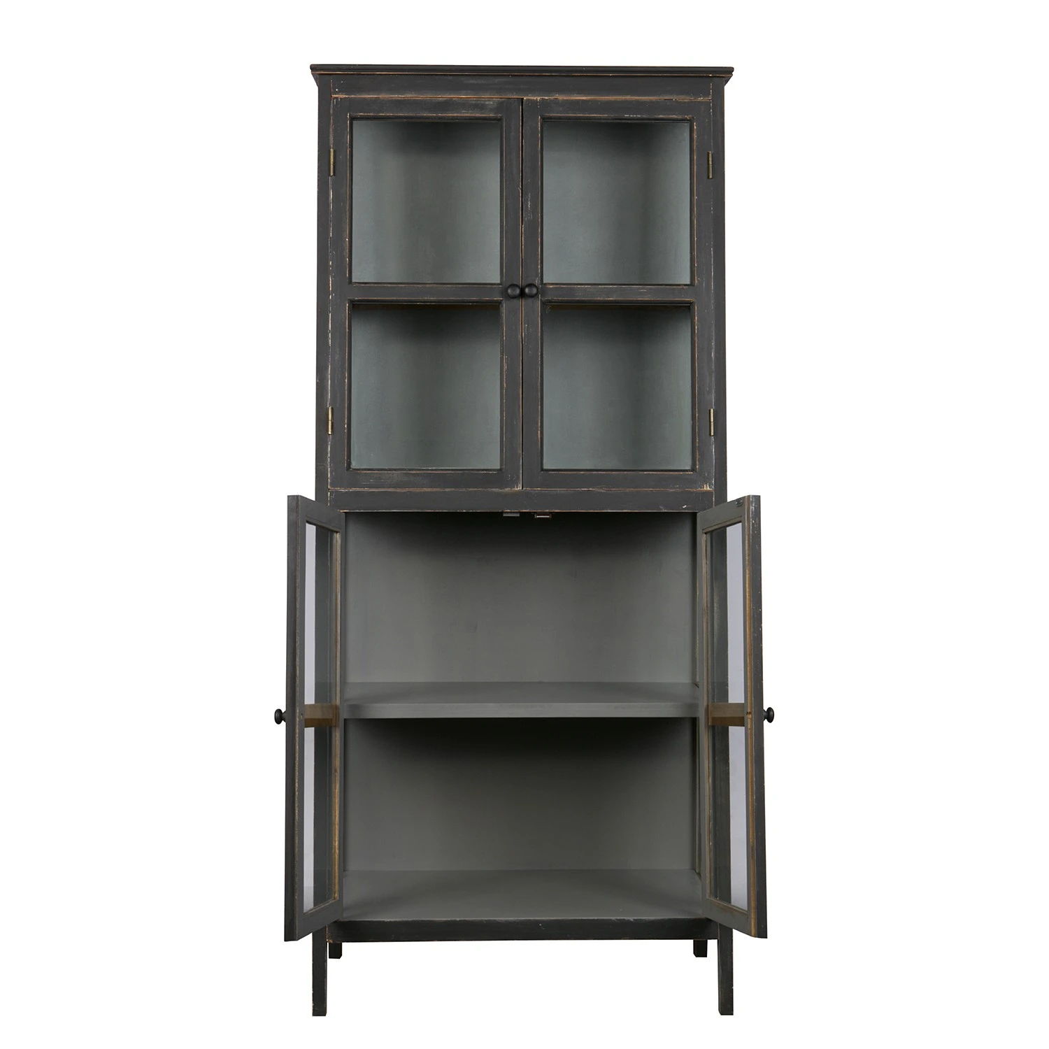 Red Living Vitrinenschrank Egelev - Kiefer massiv - Antik Schwarz 7 Red Living Vitrinenschrank Egelev - Kiefer massiv - Antik Schwarz – Bild 7