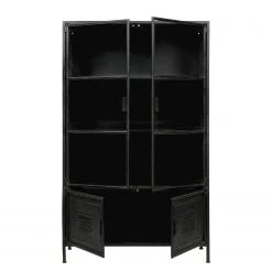 Red Living Vitrinenschrank Ravno - Metall - Vintage Schwarz -Wohnzimmermöbel boutique en ligne 1000275626 220209 12152100030 DETAILS P000000001000275626