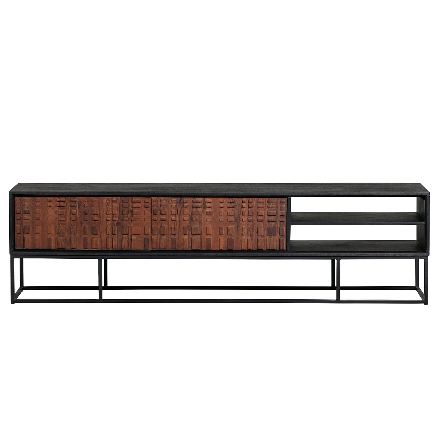 Red Living TV-Lowboard Dynk - Sheesham massiv - Sheesham / Schwarz 4 Red Living TV-Lowboard Dynk - Sheesham massiv - Sheesham / Schwarz – Bild 4