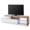Fredriks TV-Lowboard Molios I - Eiche teilmassiv - Weiß / Eiche