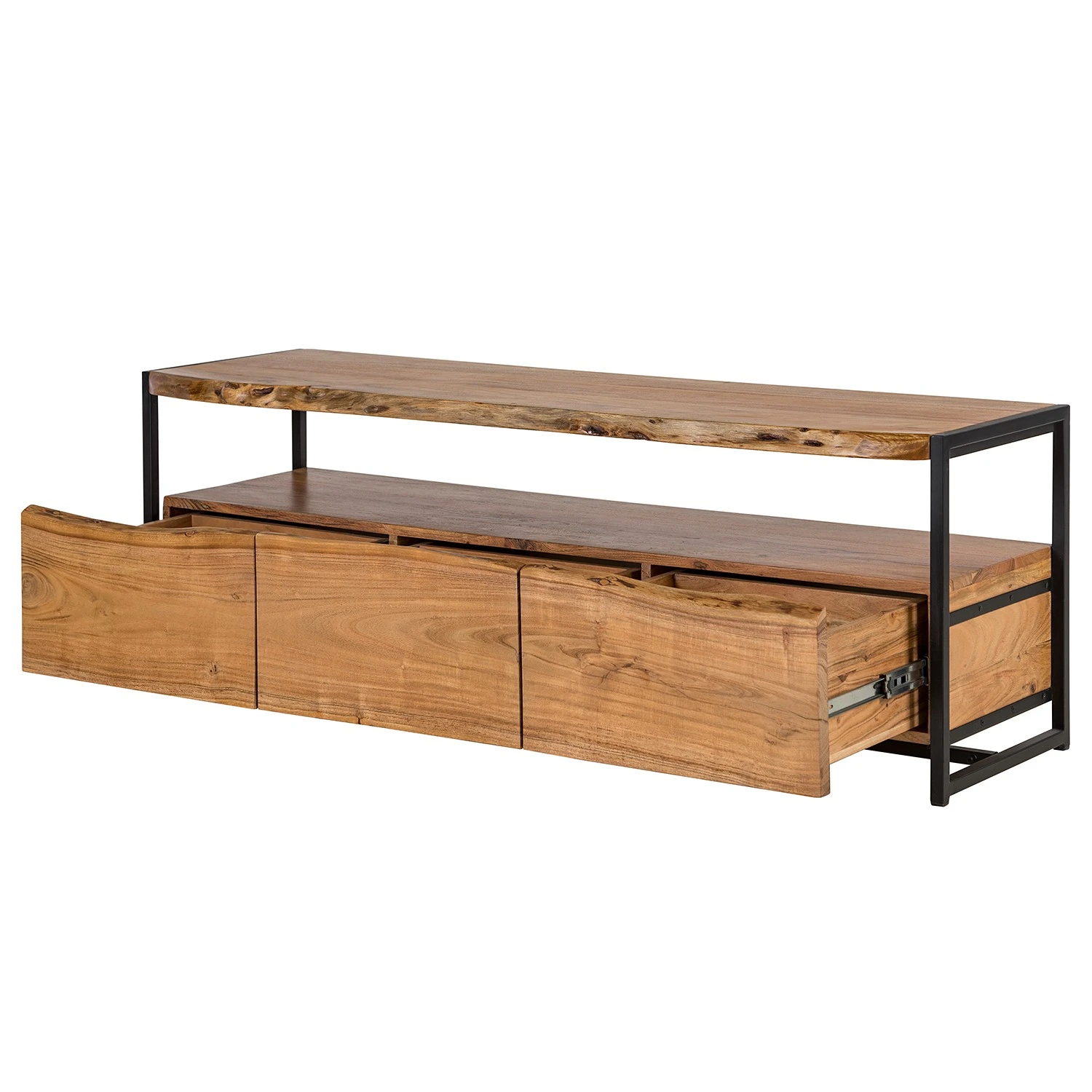 Ars manufacti TV-Lowboard Kaawo - Akazie massiv / Metall - Akazie / Schwarz 2 Ars manufacti TV-Lowboard Kaawo - Akazie massiv / Metall - Akazie / Schwarz – Bild 2