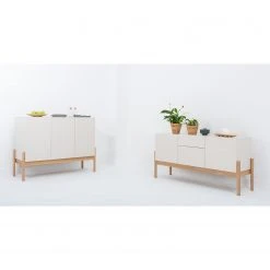 Studio Copenhagen Highboard Cooby - Muschelweiß / Eiche Hell -Wohnzimmermöbel boutique en ligne 1000276945 211015 083004000024 MOOD DETAILS P000000001000276945 mood