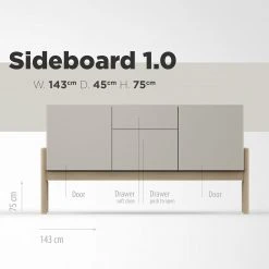 Studio Copenhagen Sideboard Cooby I - Muschelweiß / Eiche Hell 29 Studio Copenhagen Sideboard Cooby I - Muschelweiß / Eiche Hell -Wohnzimmermöbel boutique en ligne 1000276966 211111 1449030000505 SKETCH DETAILS P000000001000276966 sketch