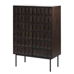 Red Living Highboard Limes - Eiche massiv / Metall - Eiche Dunkel / Schwarz