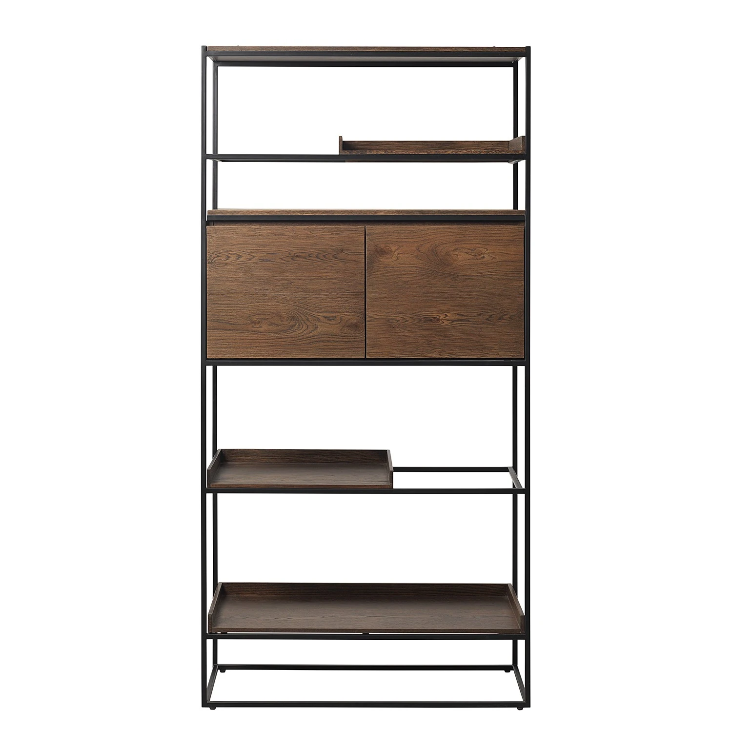 Red Living Regal Ratho - Echtholzfurnier / Metall - Raucheiche / Schwarz 1 Red Living Regal Ratho - Echtholzfurnier / Metall - Raucheiche / Schwarz