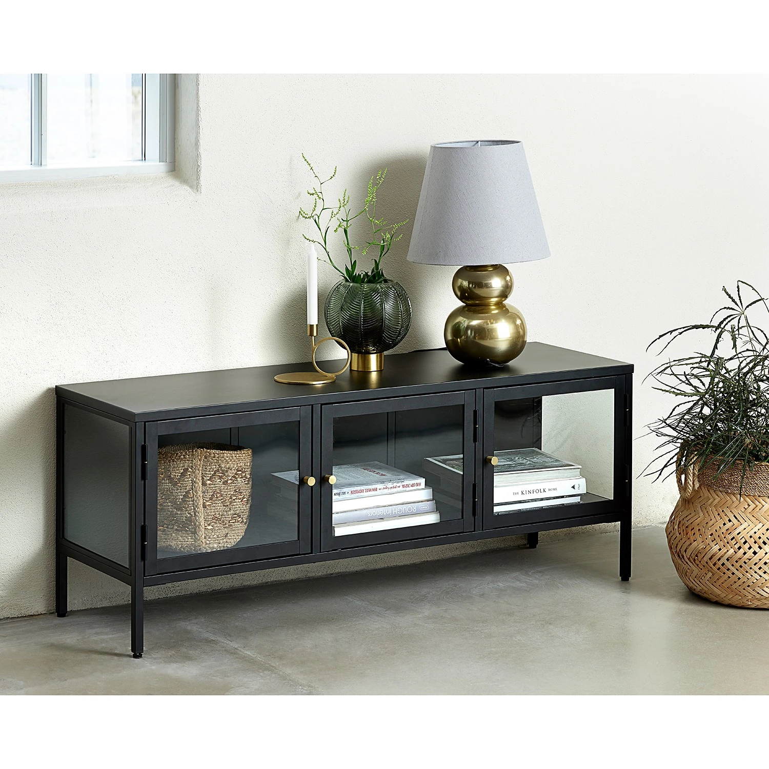 Loftscape TV-Lowboard Angelus - Metall / Glas - Schwarz 2 Loftscape TV-Lowboard Angelus - Metall / Glas - Schwarz – Bild 2