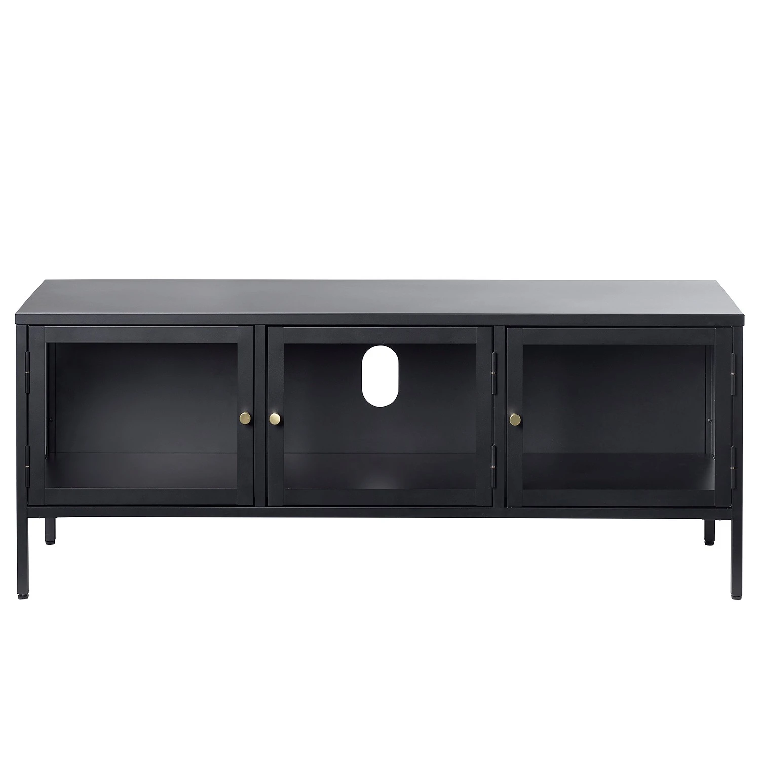 Loftscape TV-Lowboard Angelus - Metall / Glas - Schwarz 3 Loftscape TV-Lowboard Angelus - Metall / Glas - Schwarz – Bild 3