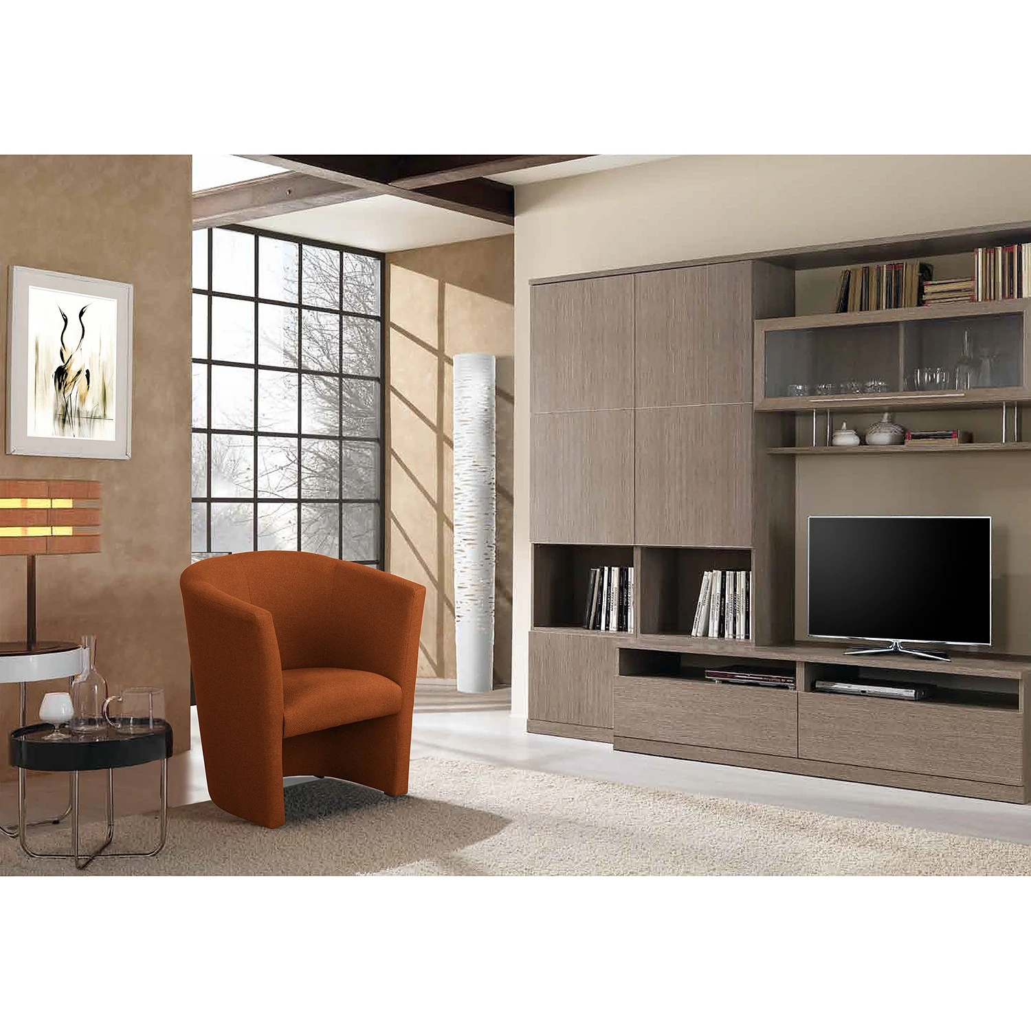 Red Living Sessel Danilo - Strukturstoff - Strukturstoff Grada: Braun 2 Red Living Sessel Danilo - Strukturstoff - Strukturstoff Grada: Braun – Bild 2