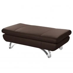 Loftscape Polsterhocker Buin - Echtleder Canela: Schokobraun