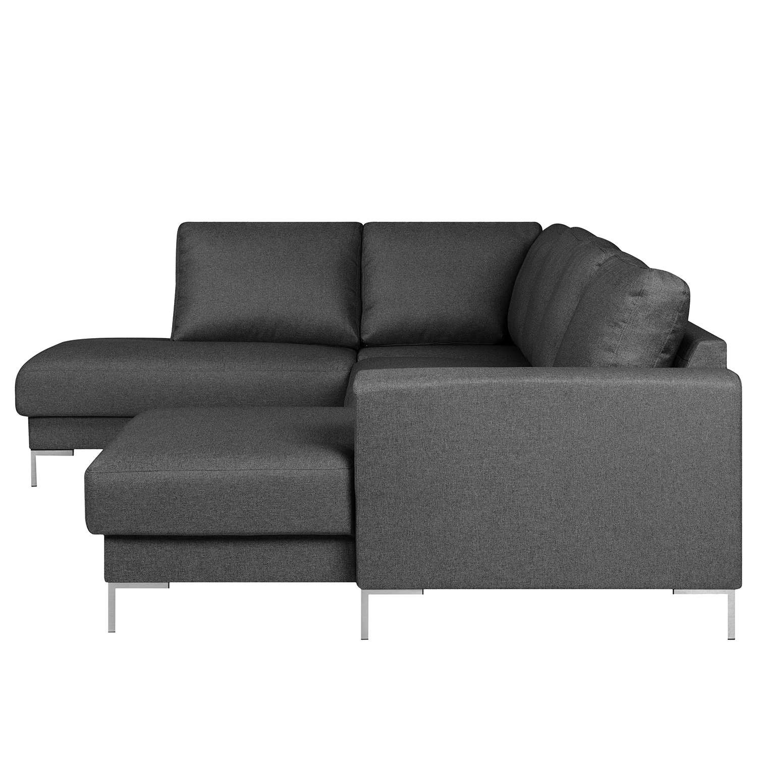 Fredriks Wohnlandschaft Summer Webstoff - Webstoff Mavie: Anthrazit - Longchair davorstehend rechts / Ottomane links 3 Fredriks Wohnlandschaft Summer Webstoff - Webstoff Mavie: Anthrazit - Longchair davorstehend rechts / Ottomane links – Bild 3