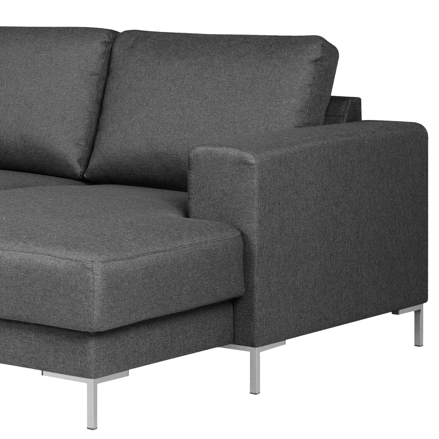 Fredriks Wohnlandschaft Summer Webstoff - Webstoff Mavie: Anthrazit - Longchair davorstehend rechts / Ottomane links 7 Fredriks Wohnlandschaft Summer Webstoff - Webstoff Mavie: Anthrazit - Longchair davorstehend rechts / Ottomane links – Bild 7