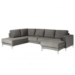 Fredriks Wohnlandschaft Summer Webstoff - Samt Vaia: Grau - Longchair davorstehend rechts / Ottomane links -Wohnzimmermöbel boutique en ligne 1000279791 211217 13142900678 DETAILS P000000001000279791