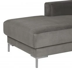 Fredriks Wohnlandschaft Summer Webstoff - Samt Vaia: Grau - Longchair davorstehend rechts / Ottomane links -Wohnzimmermöbel boutique en ligne 1000279791 211217 13143000744 DETAILS P000000001000279791