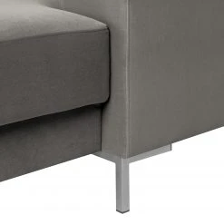 Fredriks Wohnlandschaft Summer Webstoff - Samt Vaia: Grau - Longchair davorstehend rechts / Ottomane links -Wohnzimmermöbel boutique en ligne 1000279791 211217 13143000766 DETAILS P000000001000279791