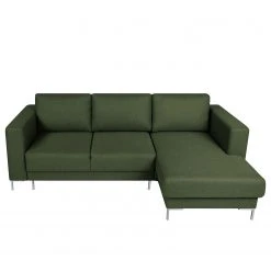 Fredriks Ecksofa Summer - Webstoff Mavie: Dunkelgrün - Longchair davorstehend rechts - Mit Schlaffunktion -Wohnzimmermöbel boutique en ligne 1000279799 211217 13143400768 DETAILS P000000001000279799