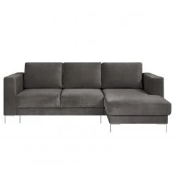 Fredriks Ecksofa Summer - Samt Vaia: Dunkelgrau - Longchair davorstehend rechts - Mit Schlaffunktion -Wohnzimmermöbel boutique en ligne 1000279810 211217 13144000851 DETAILS P000000001000279810