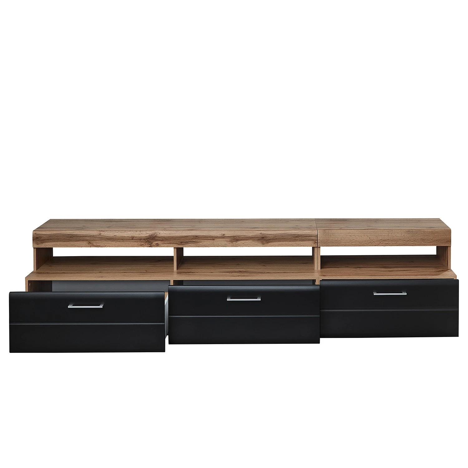 Loftscape Wohnwand Belloc III (5-teilig) - Inkl. Beleuchtung - Matt Schwarz / Eiche Dekor 6 Loftscape Wohnwand Belloc III (5-teilig) - Inkl. Beleuchtung - Matt Schwarz / Eiche Dekor – Bild 6