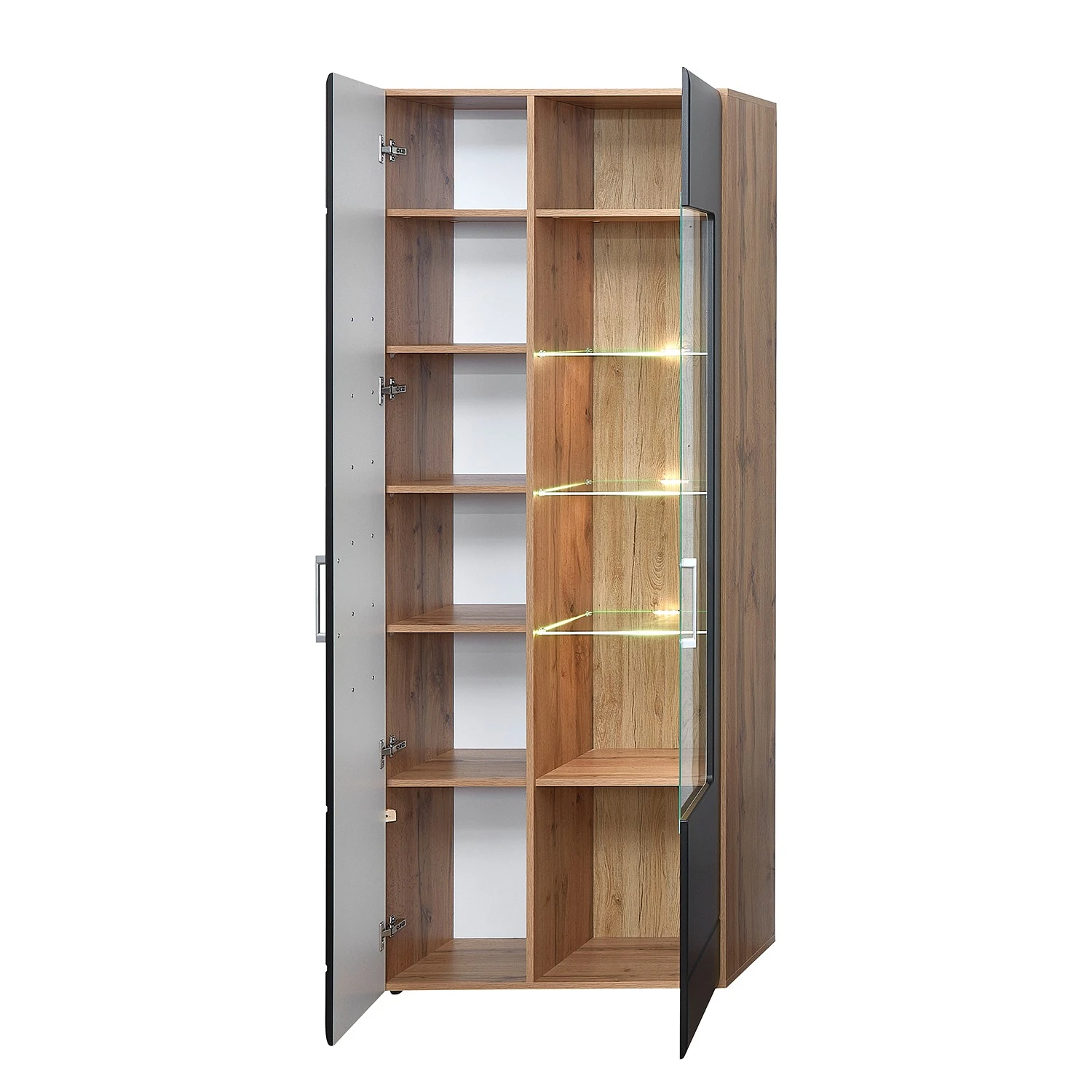 Loftscape Wohnwand Belloc II (5-teilig) - Inkl. Beleuchtung - Matt Schwarz / Eiche Dekor 5 Loftscape Wohnwand Belloc II (5-teilig) - Inkl. Beleuchtung - Matt Schwarz / Eiche Dekor – Bild 5