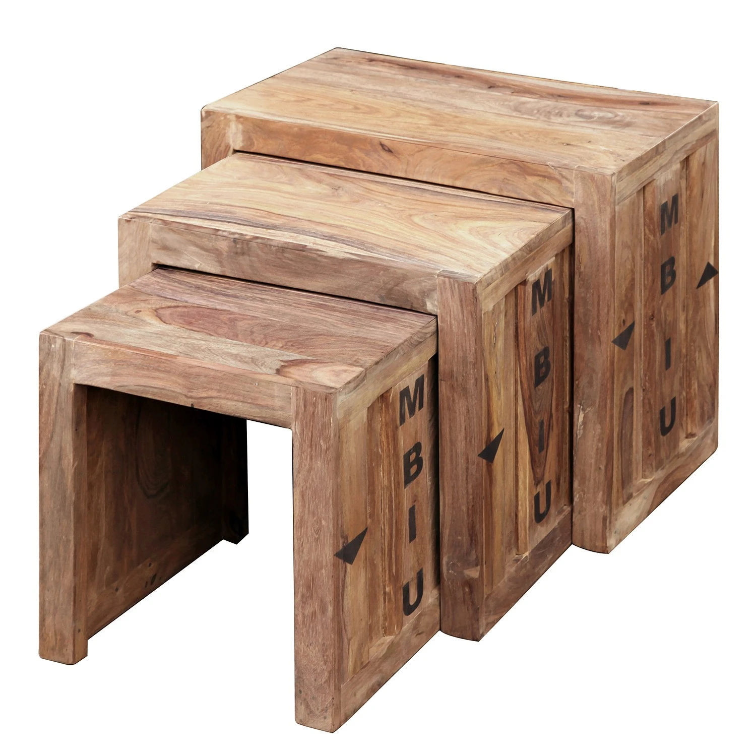 Wolf-Möbel Beistelltisch Container I (3er-Set) - Sheesham 1 Wolf-Möbel Beistelltisch Container I (3er-Set) - Sheesham