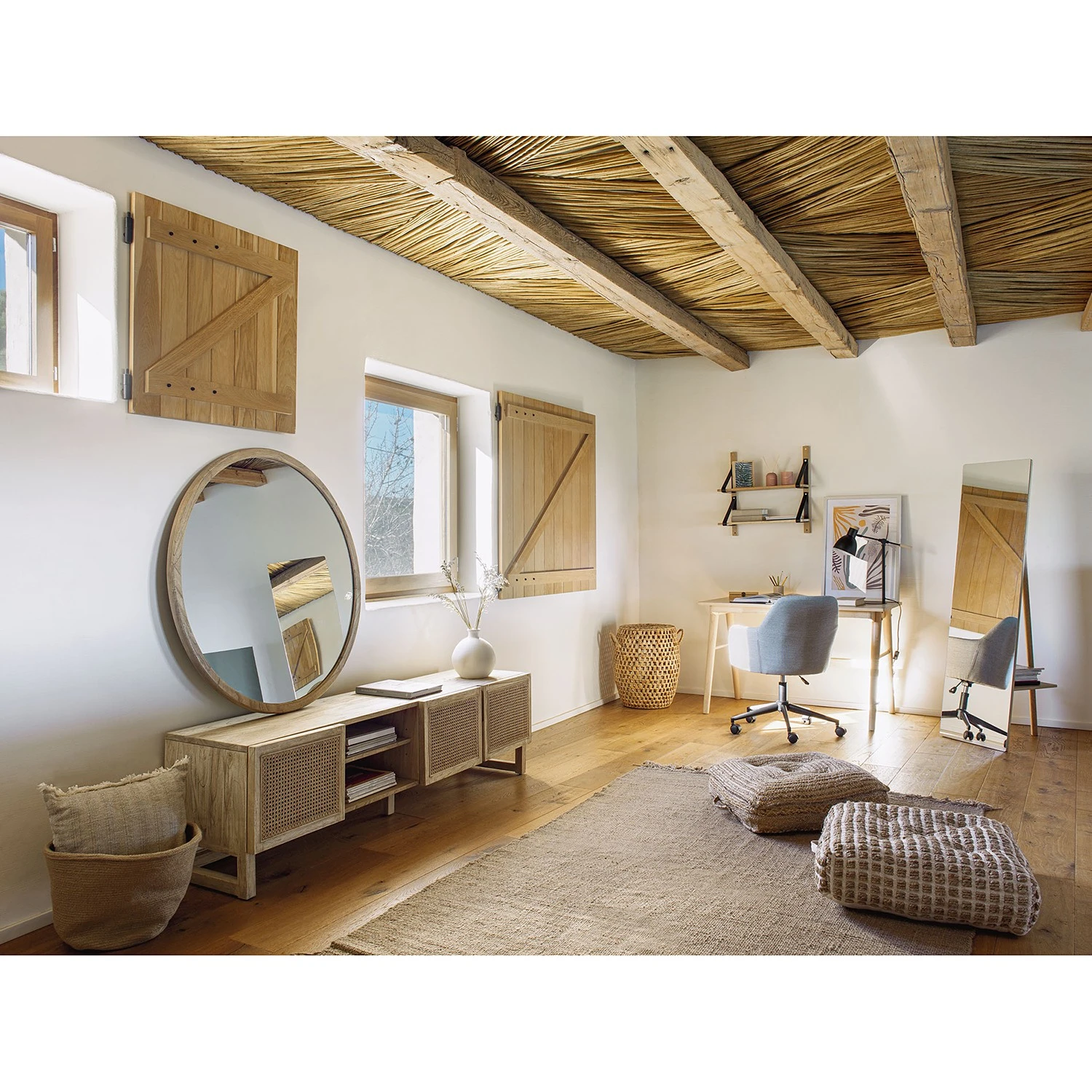 Loftscape TV-Lowboard Risley - Mindi massiv / Rattan 3 Loftscape TV-Lowboard Risley - Mindi massiv / Rattan – Bild 3