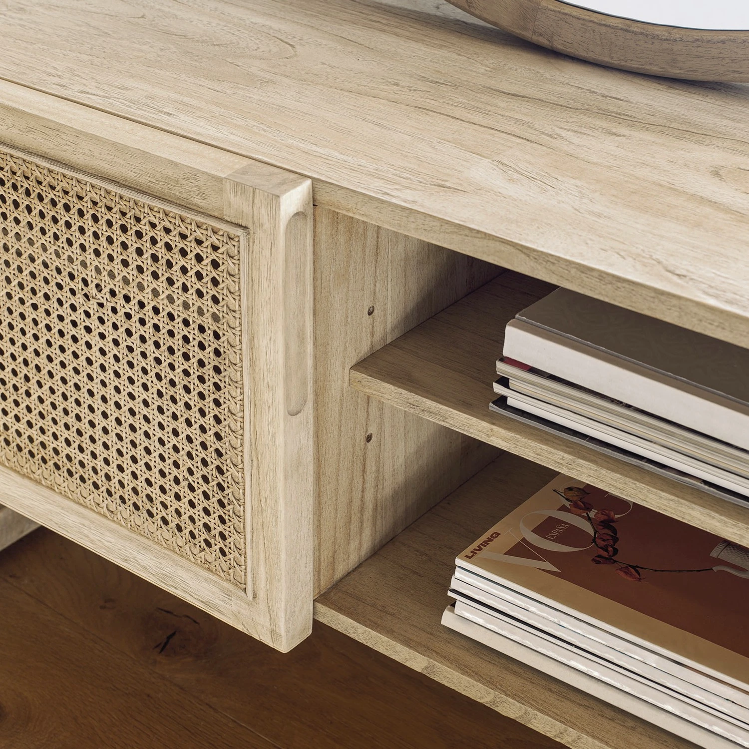 Loftscape TV-Lowboard Risley - Mindi massiv / Rattan 10 Loftscape TV-Lowboard Risley - Mindi massiv / Rattan – Bild 10