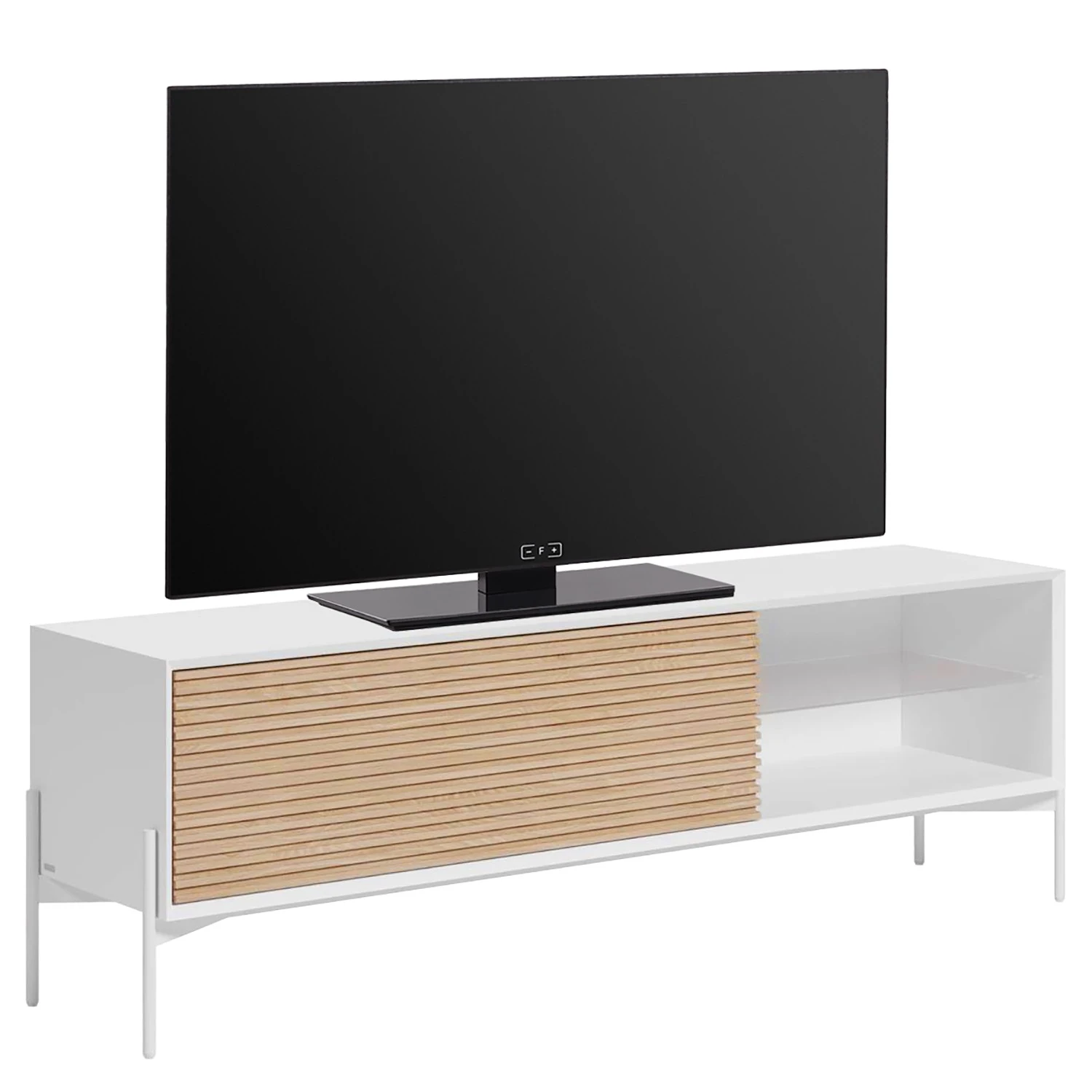 Loftscape TV-Lowboard Maredale - Esche teilmassiv - Weiß / Esche 1 Loftscape TV-Lowboard Maredale - Esche teilmassiv - Weiß / Esche
