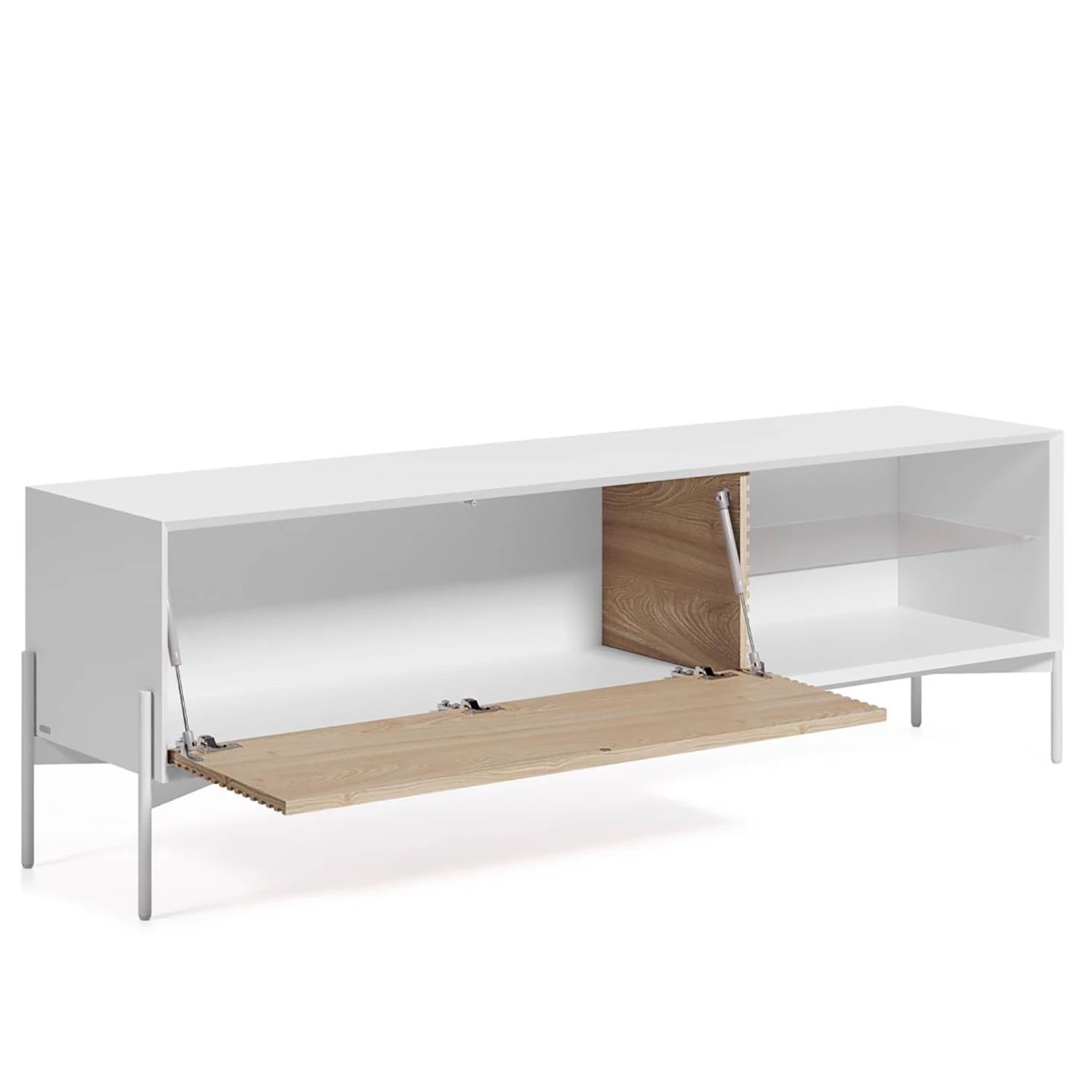 Loftscape TV-Lowboard Maredale - Esche teilmassiv - Weiß / Esche 2 Loftscape TV-Lowboard Maredale - Esche teilmassiv - Weiß / Esche – Bild 2