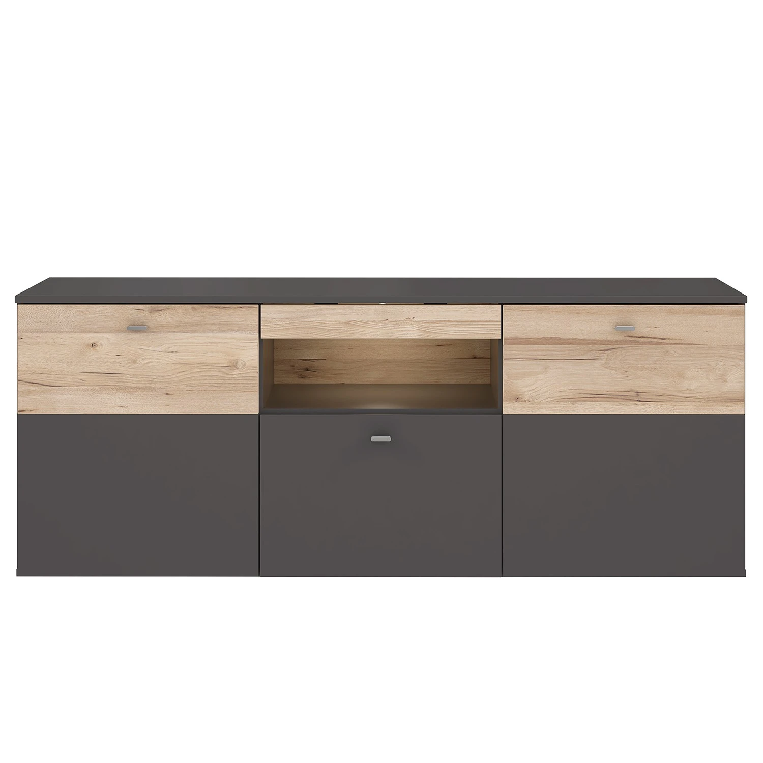 Loftscape TV-Lowboard Corey - Inkl. Beleuchtung - Eiche Dekor / Grau - Breite: 150 cm 3 Loftscape TV-Lowboard Corey - Inkl. Beleuchtung - Eiche Dekor / Grau - Breite: 150 cm – Bild 3