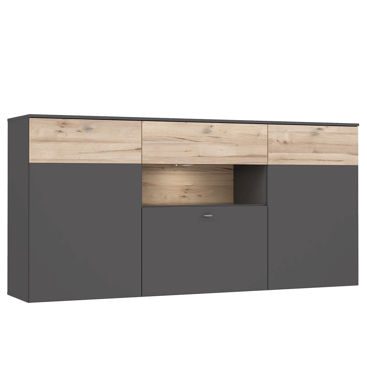 Loftscape Sideboard Corey - Inkl. Beleuchtung - Eiche Dekor / Grau 4 Loftscape Sideboard Corey - Inkl. Beleuchtung - Eiche Dekor / Grau – Bild 4