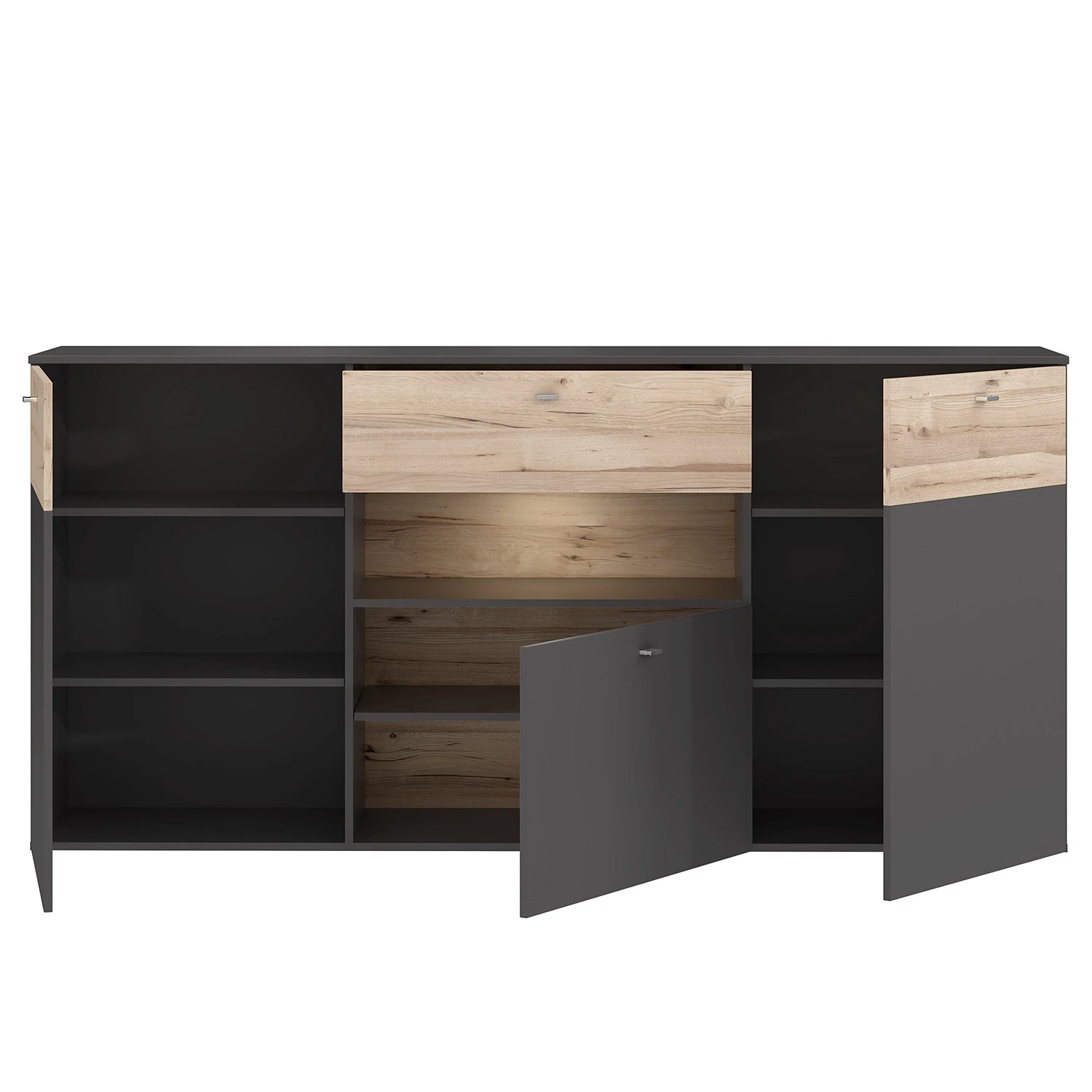 Loftscape Sideboard Corey - Inkl. Beleuchtung - Eiche Dekor / Grau 5 Loftscape Sideboard Corey - Inkl. Beleuchtung - Eiche Dekor / Grau – Bild 5