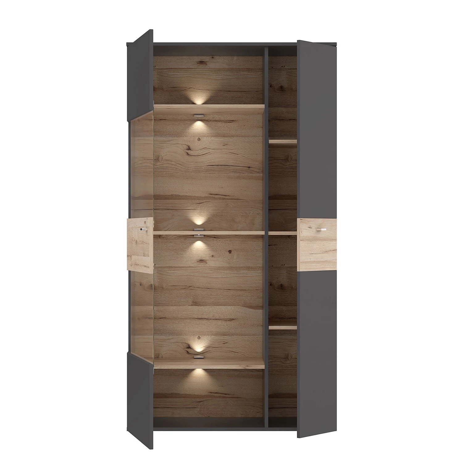 Loftscape Vitrine Corey - Inkl. Beleuchtung - Eiche Dekor / Grau - Glastür links 5 Loftscape Vitrine Corey - Inkl. Beleuchtung - Eiche Dekor / Grau - Glastür links – Bild 5